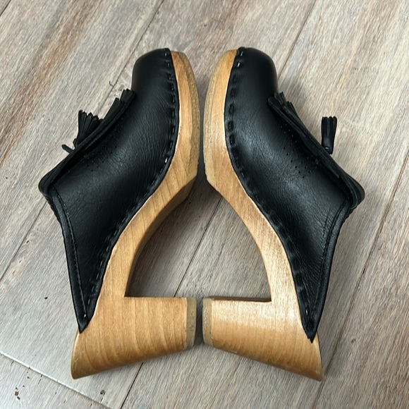 NO. 6 STORE Wooden Leather CLOGS with Tassels Size 37 handmade by Sven - Picture 11 of 16